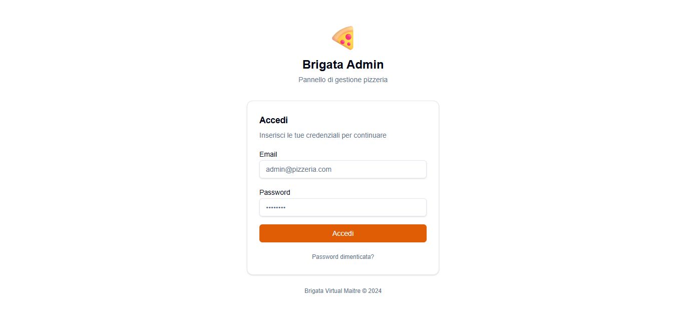 Pagina di accesso al pannello admin